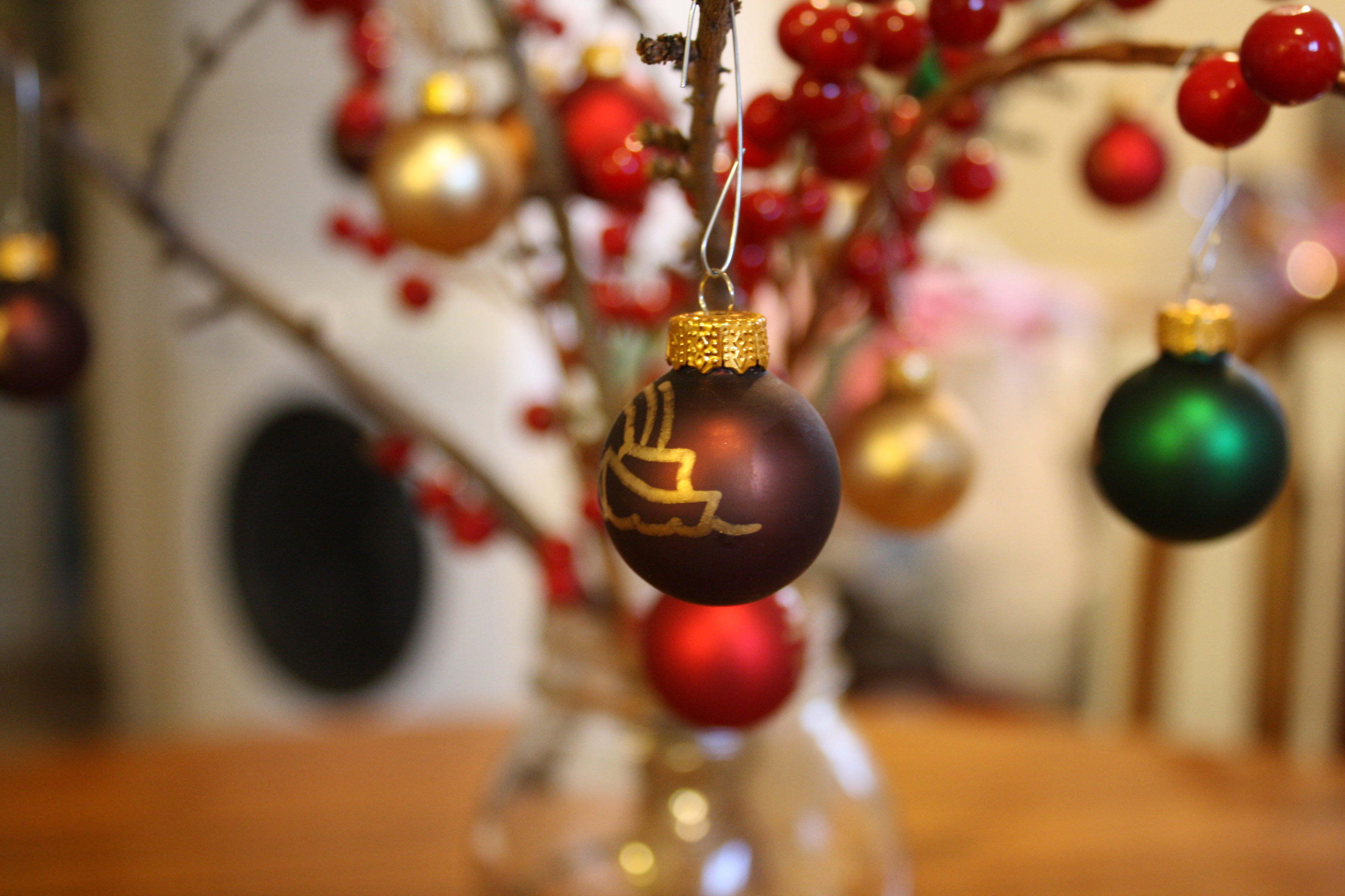 set of tiny ball ornaments